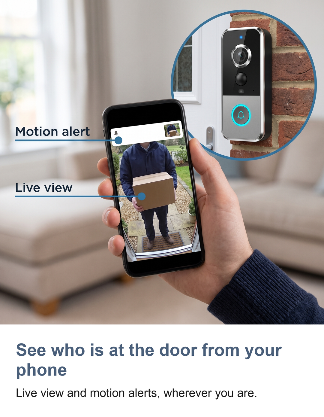 Wireless video doorbell camera: See who is at the door from your phone