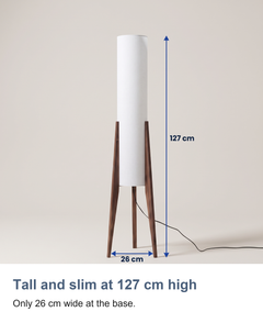 Tall cylinder floor lamp: Tall and slim at 127 cm high