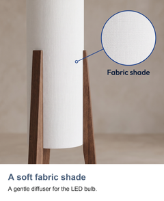 Tall cylinder floor lamp: A soft fabric shade