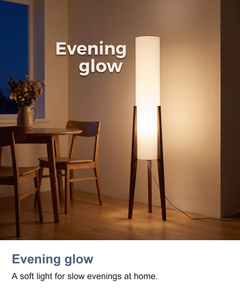 Tall cylinder floor lamp: Evening glow