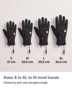 USB heated gloves: Sizes S to XL to fit most hands