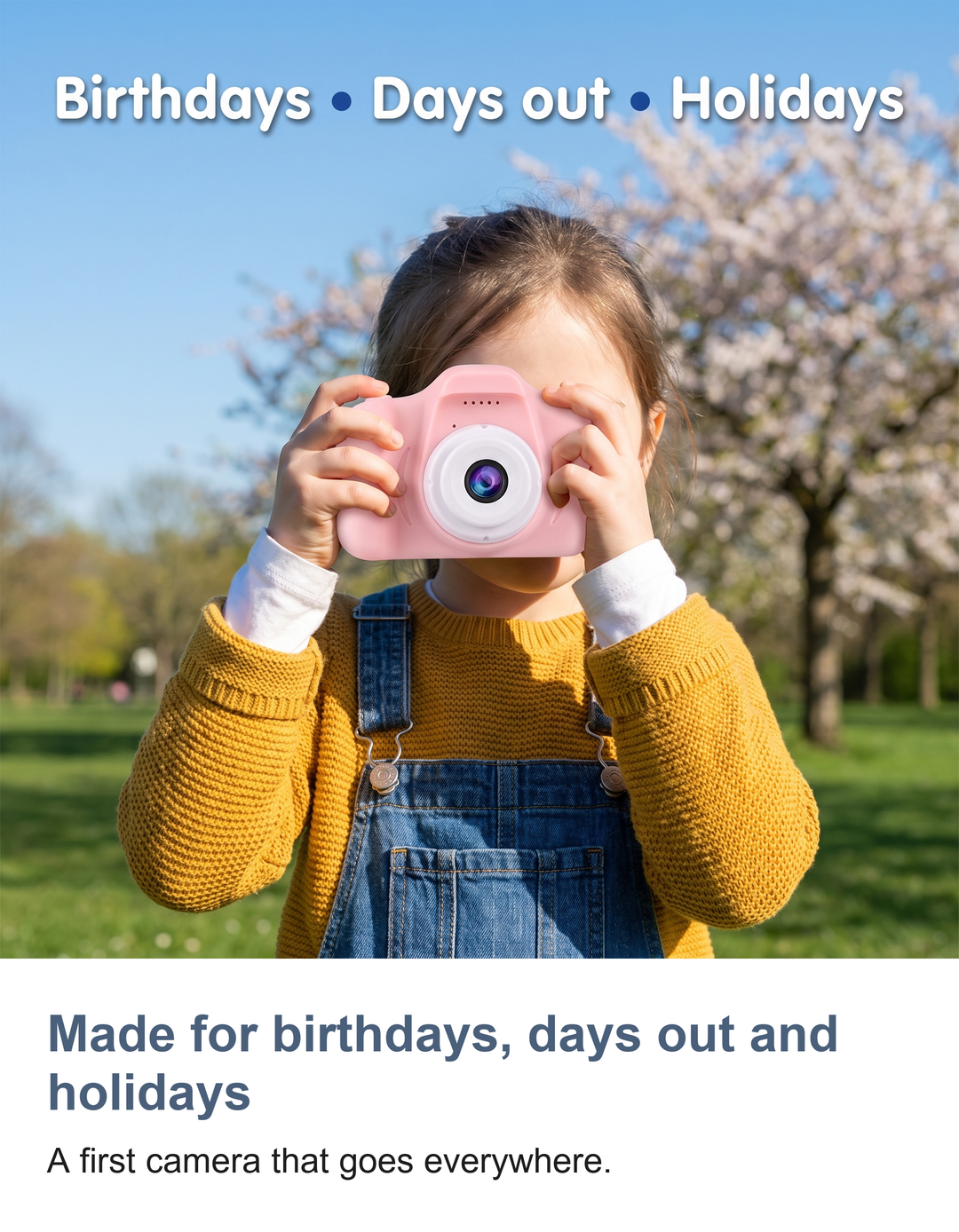 Kids digital camera with 2 inch screen: Made for birthdays, days out and holidays