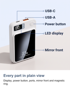 Magnetic wireless power bank: Every part in plain view