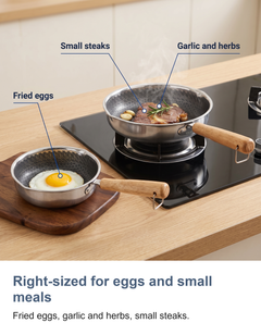 Mini stainless steel frying pan: Right-sized for eggs and small meals