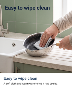 Mini stainless steel frying pan: Easy to wipe clean