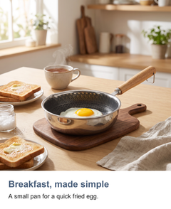 Mini stainless steel frying pan: Breakfast, made simple