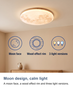 Moon ceiling light: Moon design, calm light