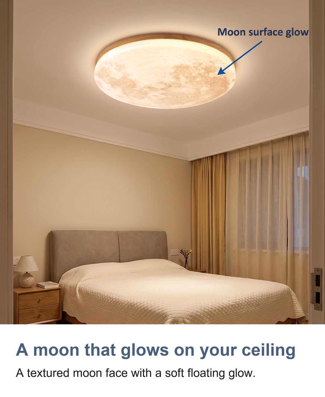 Moon ceiling light: A moon that glows on your ceiling