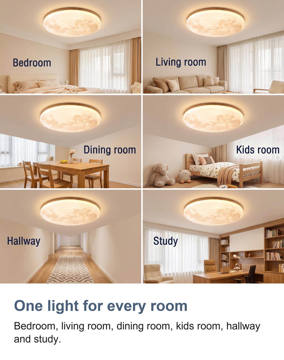 Moon ceiling light: One light for every room