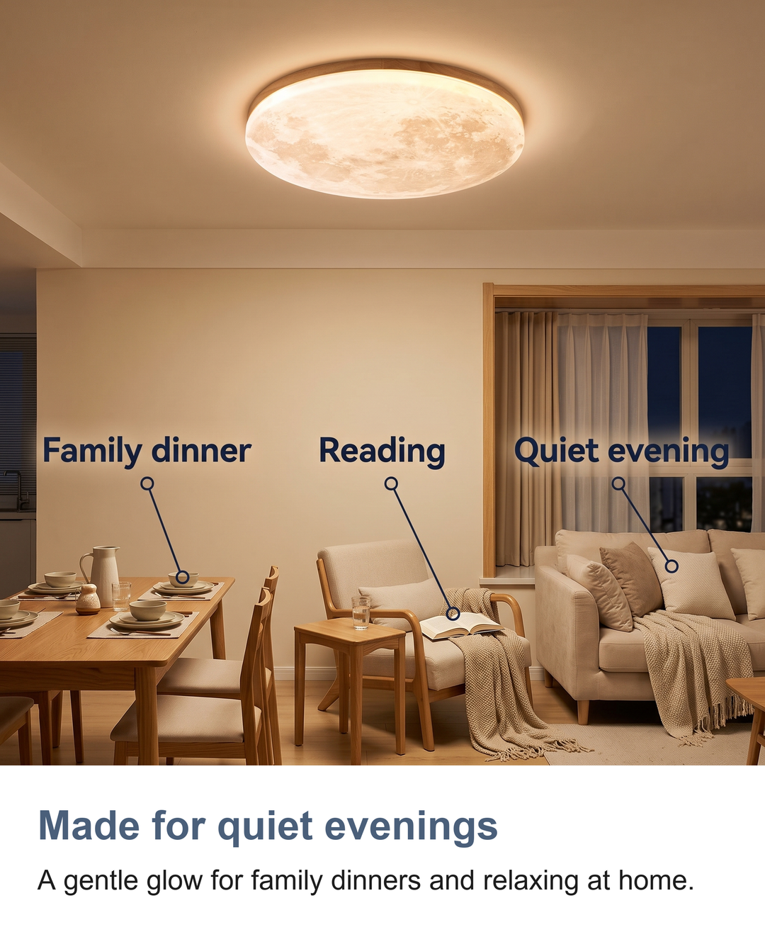 Moon ceiling light: Made for quiet evenings