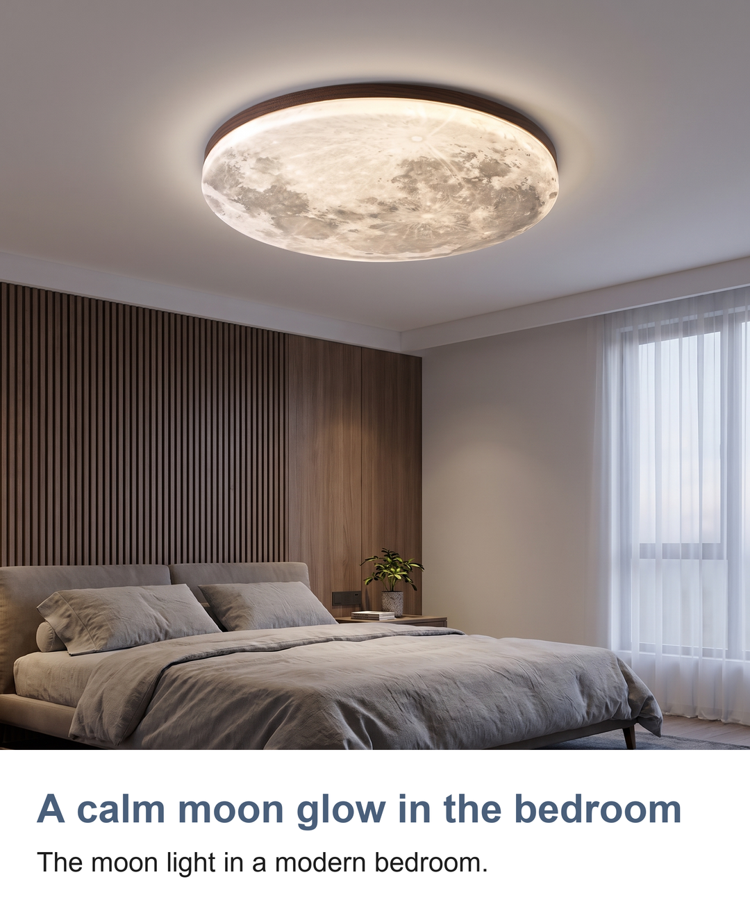 Moon ceiling light: A calm moon glow in the bedroom