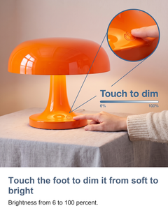 Retro mushroom table lamp: Touch the foot to dim it from soft to bright