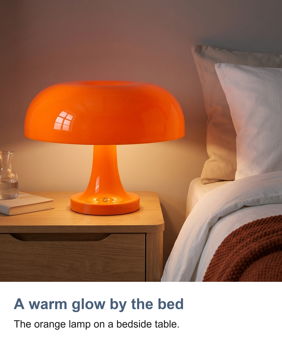 Retro mushroom table lamp: A warm glow by the bed