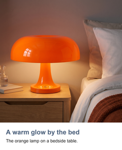 Retro mushroom table lamp: A warm glow by the bed