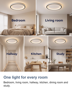 Thin ring LED ceiling light: One light for every room