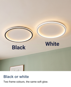 Thin ring LED ceiling light: Black or white