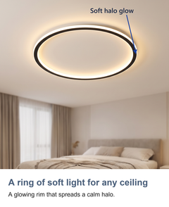 Thin ring LED ceiling light: A ring of soft light for any ceiling