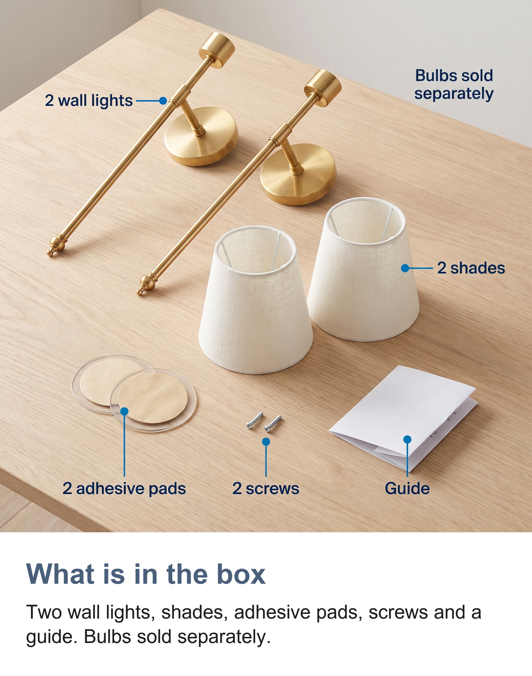 Wireless wall sconces set of 2: What is in the box