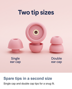 Reusable silicone sleep earplugs: Spare tips in a second size