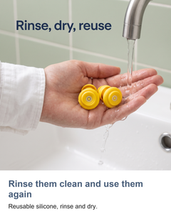 Reusable silicone sleep earplugs: Rinse them clean and use them again