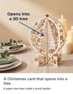 3D pop up Christmas card: A Christmas card that opens into a tree