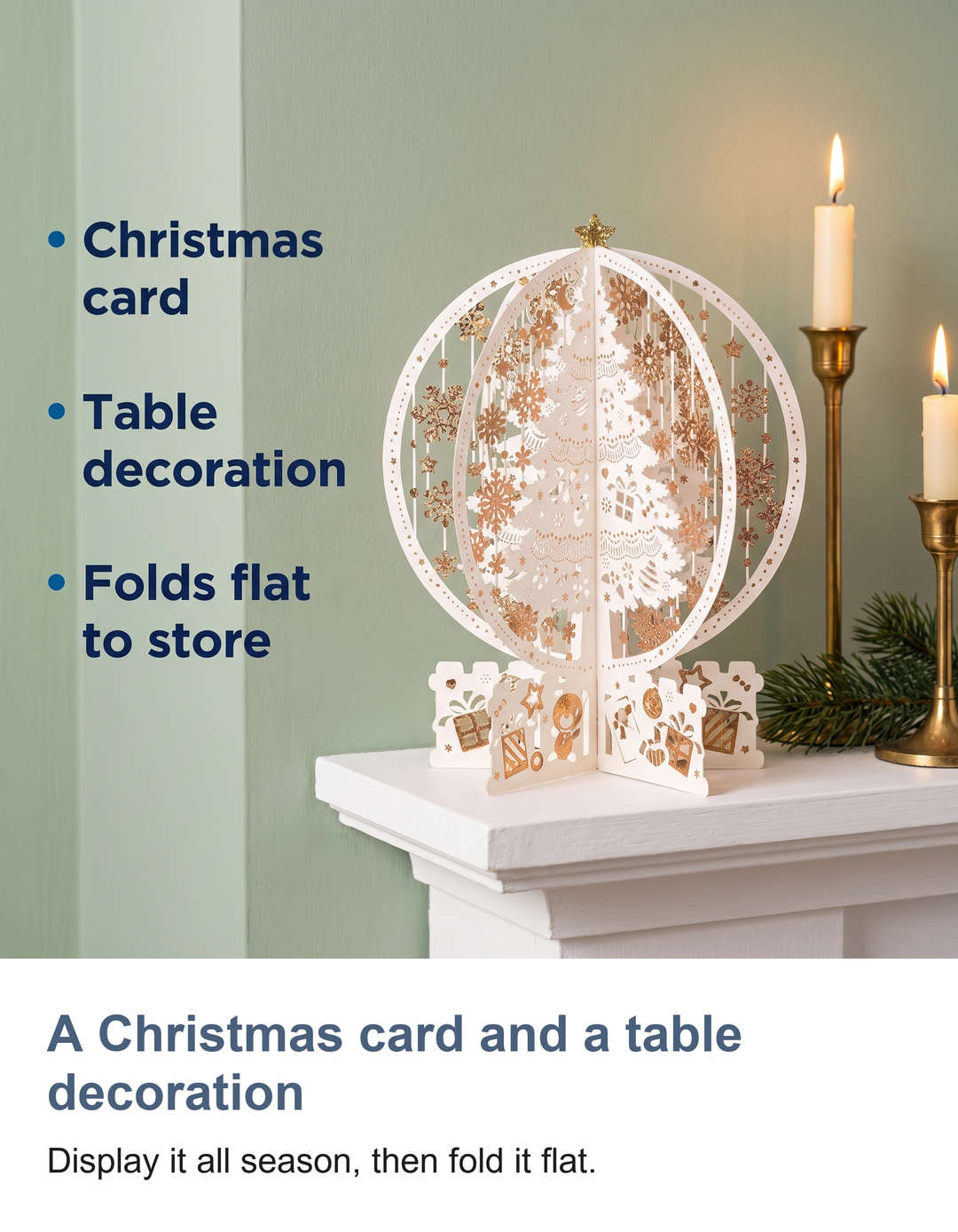 3D pop up Christmas card: A Christmas card and a table decoration