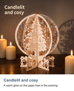 3D pop up Christmas card: Candlelit and cosy