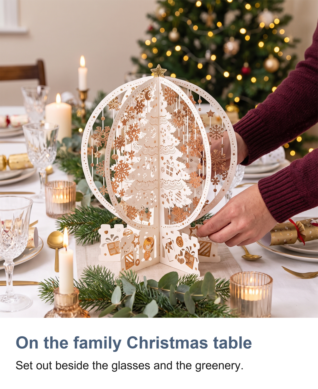 3D pop up Christmas card: On the family Christmas table