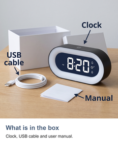 Digital alarm clock with night light: What is in the box