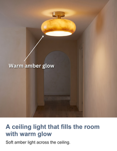 Amber glass mushroom ceiling light: A ceiling light that fills the room with warm glow