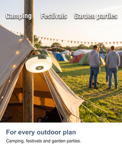 Camping lantern with 10m string light: For every outdoor plan