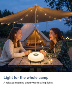 Camping lantern with 10m string light: Light for the whole camp