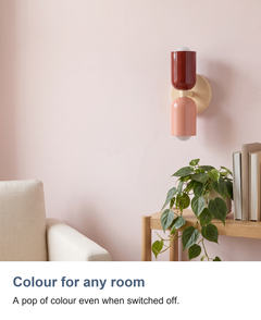 Two tone up and down capsule wall light: Colour for any room