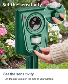Ultrasonic cat repeller for garden: Set the sensitivity