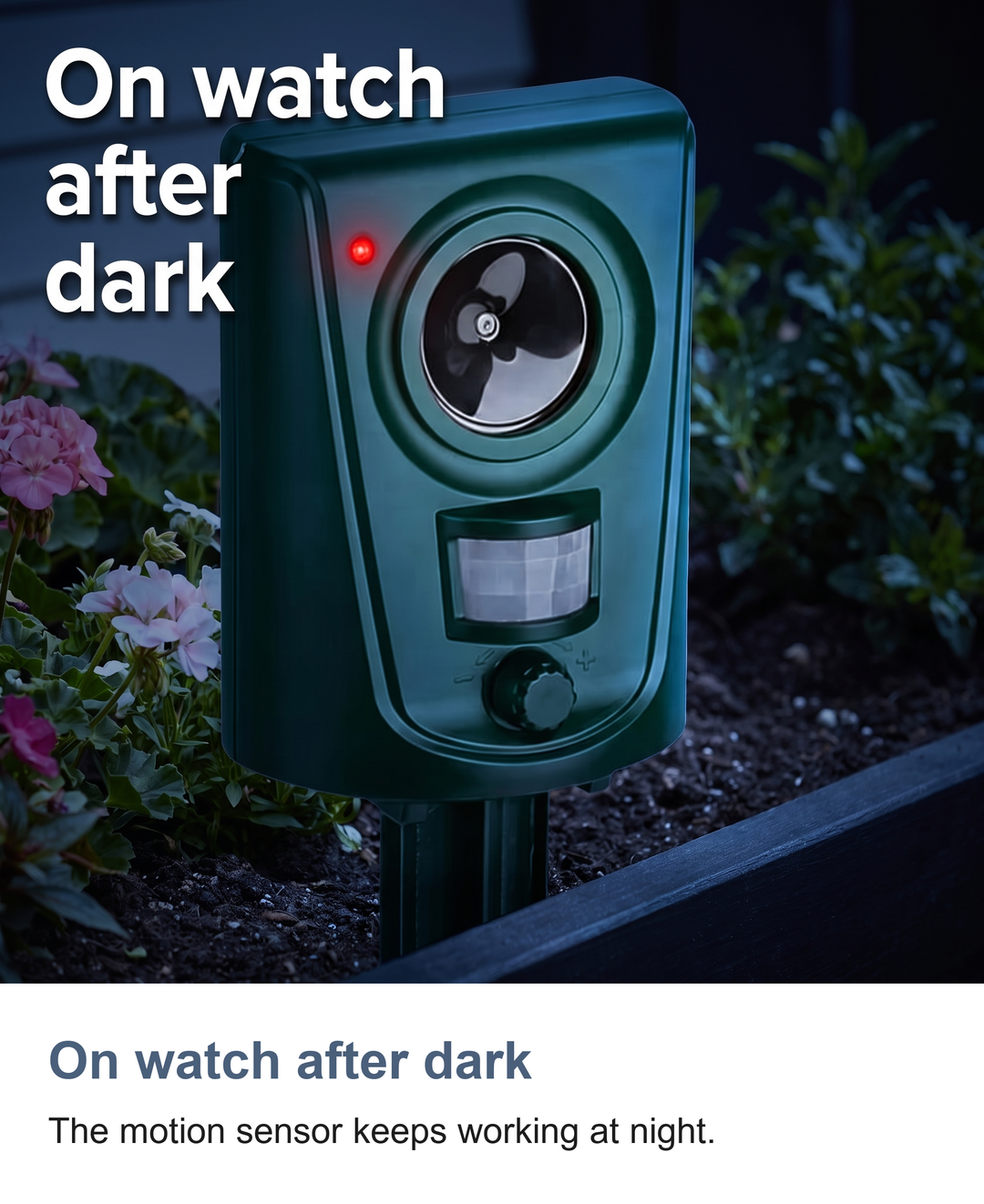 Ultrasonic cat repeller for garden: On watch after dark