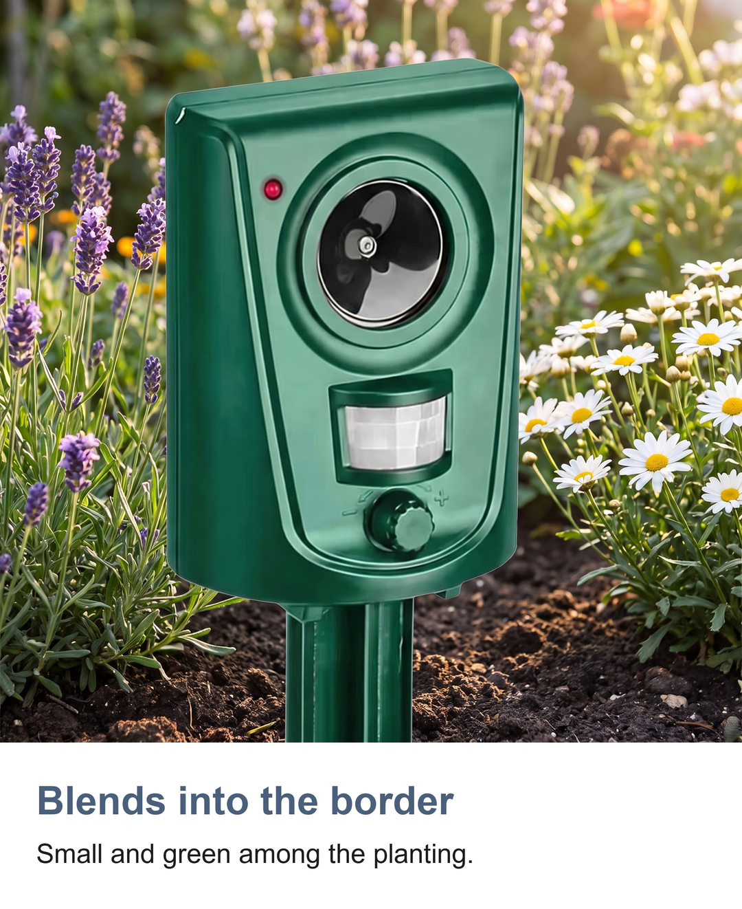 Ultrasonic cat repeller for garden: Blends into the border