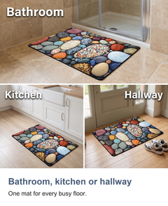 Diatomite bath mat with pebble print: Bathroom, kitchen or hallway