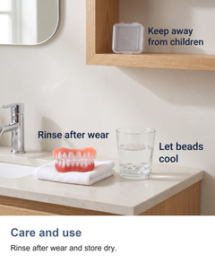 Snap on false teeth set: Care and use
