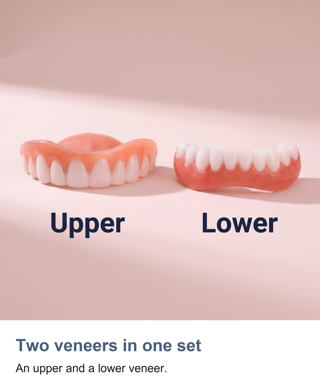 Snap on false teeth set: Two veneers in one set