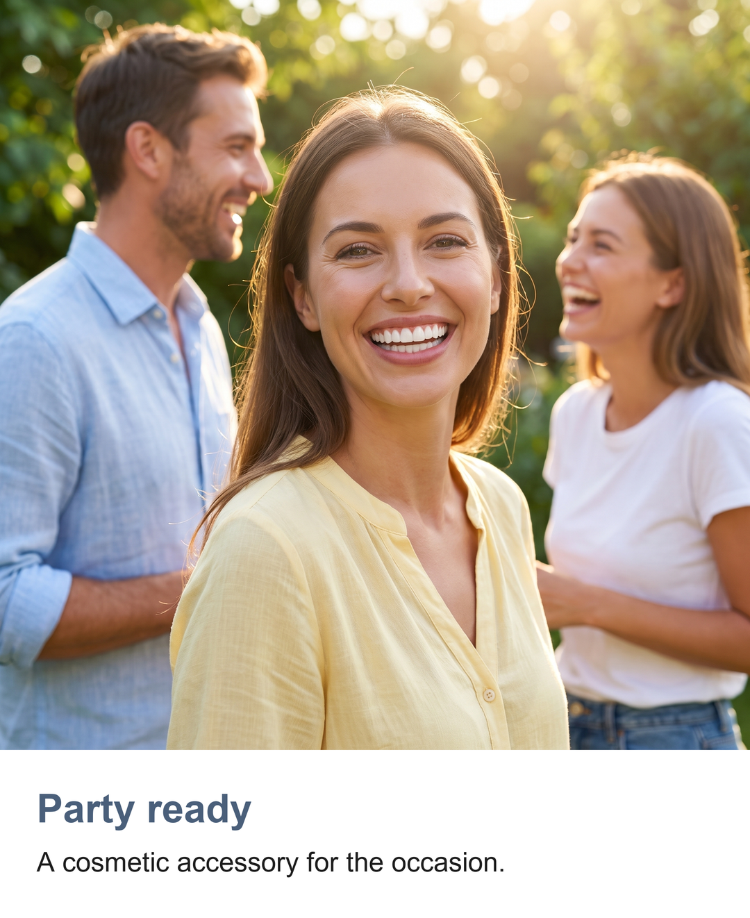 Snap on false teeth set: Party ready