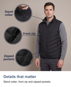Heated gilet with 9 heating zones: Details that matter