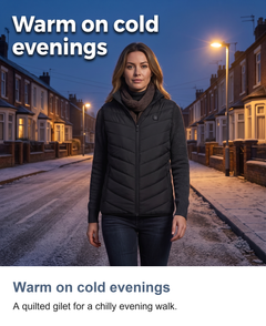 Heated gilet with 9 heating zones: Warm on cold evenings