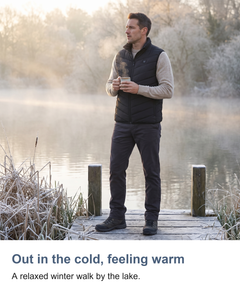 Heated gilet with 9 heating zones: Out in the cold, feeling warm