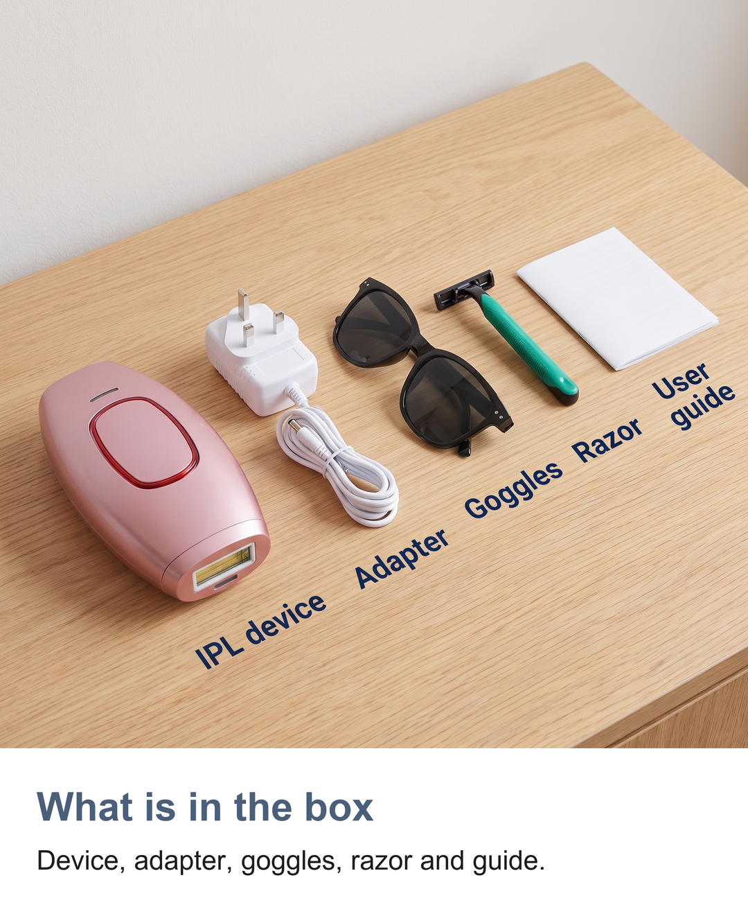At home IPL hair removal device: What is in the box