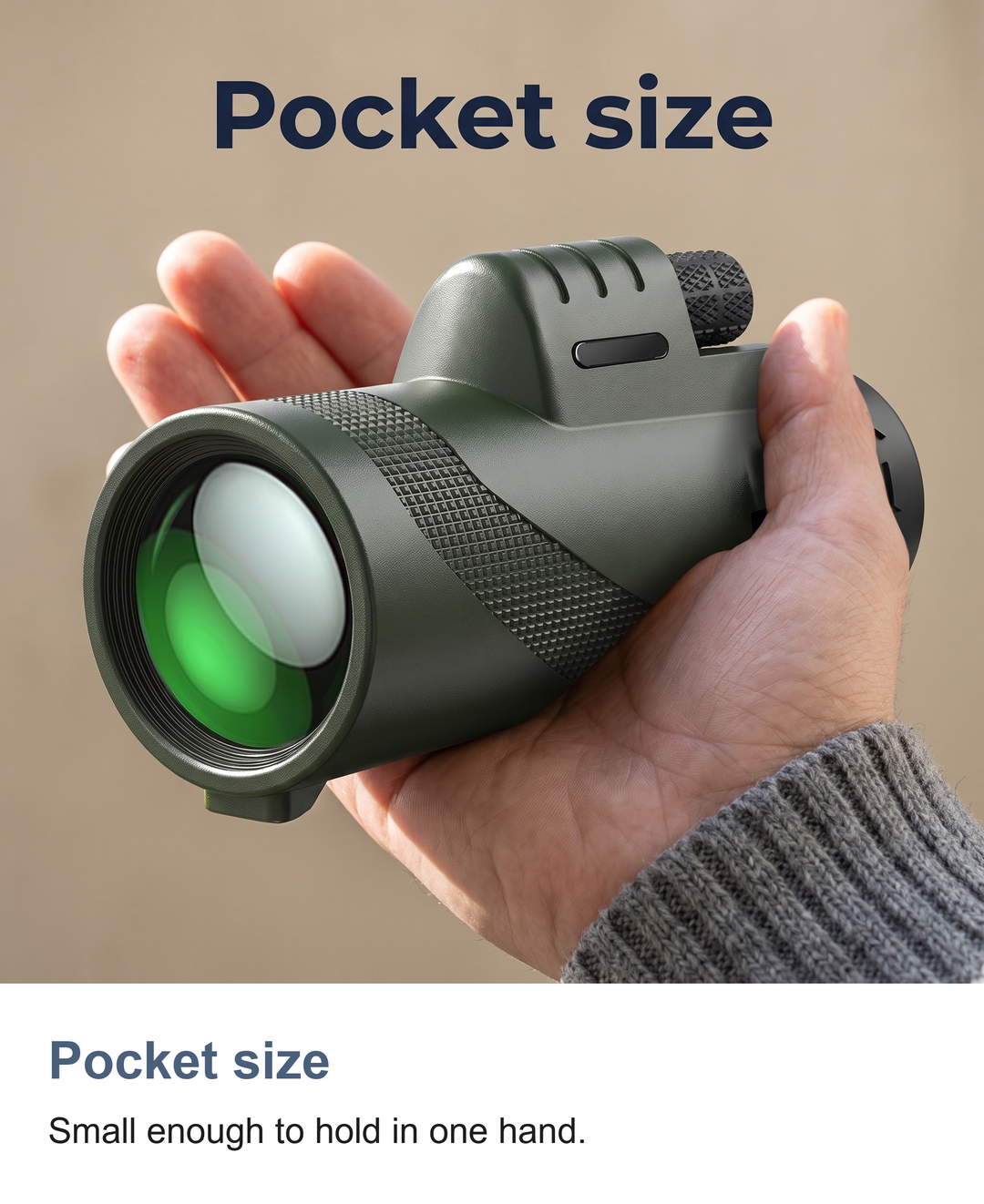 Monocular telescope with phone holder and tripod: Pocket size