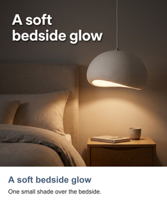 White mushroom pendant light: A soft bedside glow