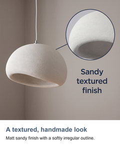 White mushroom pendant light: A textured, handmade look