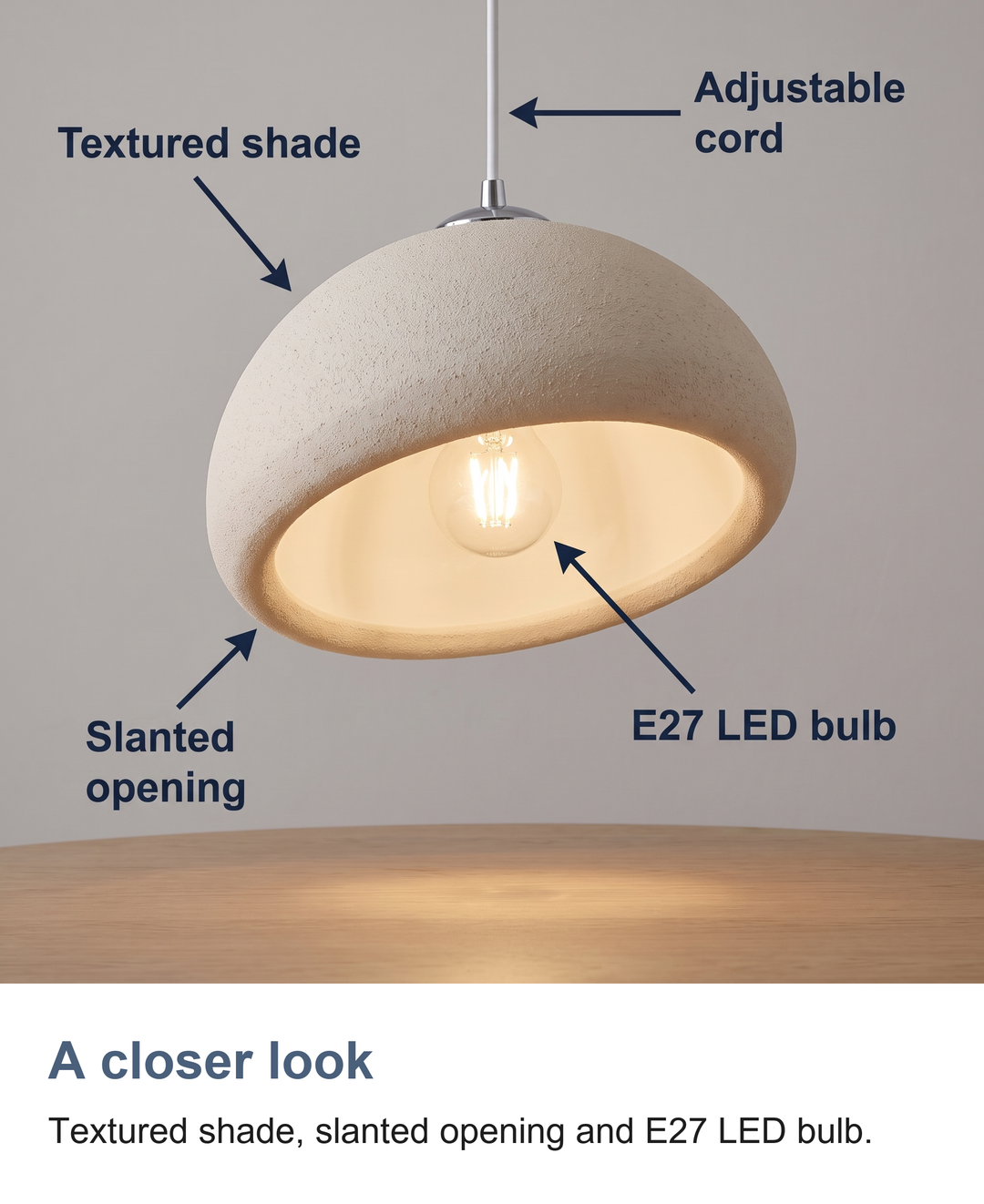 White mushroom pendant light: A closer look