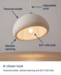 White mushroom pendant light: A closer look