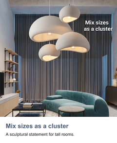 White mushroom pendant light: Mix sizes as a cluster